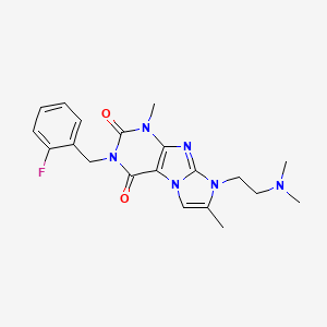 B2780758 8-(2-(dimethylamino)ethyl)-3-(2-fluorobenzyl)-1,7-dimethyl-1H-imidazo[2,1-f]purine-2,4(3H,8H)-dione CAS No. 903588-64-7