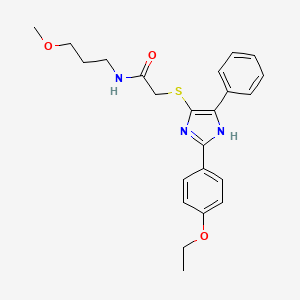 molecular formula C23H27N3O3S B2780765 2-{[2-(4-ETHOXYPHENYL)-5-PHENYL-1H-IMIDAZOL-4-YL]SULFANYL}-N-(3-METHOXYPROPYL)ACETAMIDE CAS No. 901240-88-8