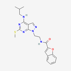 N-(2-(4-(isobutylamino)-6-(methylthio)-1H-pyrazolo[3,4-d]pyrimidin-1-yl)ethyl)benzofuran-2-carboxamide