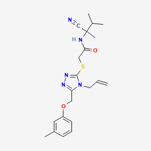 N-(1-cyano-1,2-dimethylpropyl)-2-({5-[(3-methylphenoxy)methyl]-4-(prop-2-en-1-yl)-4H-1,2,4-triazol-3-yl}sulfanyl)acetamide