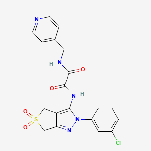 molecular formula C19H16ClN5O4S B2780786 N-[2-(3-chlorophenyl)-5,5-dioxo-2H,4H,6H-5lambda6-thieno[3,4-c]pyrazol-3-yl]-N'-[(pyridin-4-yl)methyl]ethanediamide CAS No. 899944-40-2