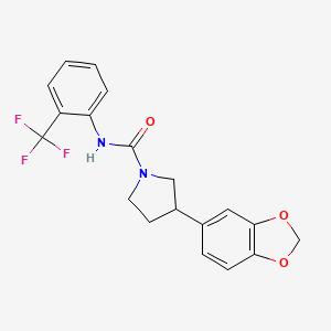 3-(benzo[d][1,3]dioxol-5-yl)-N-(2-(trifluoromethyl)phenyl)pyrrolidine-1-carboxamide