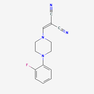 molecular formula C14H13FN4 B2780789 2-{[4-(2-Fluorophenyl)piperazin-1-yl]methylidene}propanedinitrile CAS No. 1024227-98-2