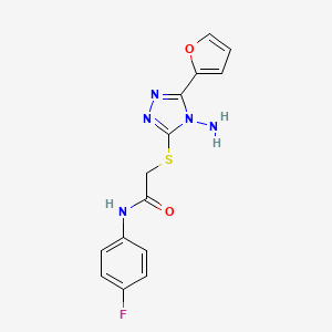 2-{[4-amino-5-(furan-2-yl)-4H-1,2,4-triazol-3-yl]sulfanyl}-N-(4-fluorophenyl)acetamide