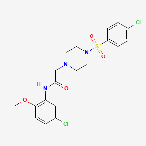 molecular formula C19H21Cl2N3O4S B2780796 N-(5-CHLORO-2-METHOXYPHENYL)-2-[4-(4-CHLOROBENZENESULFONYL)PIPERAZIN-1-YL]ACETAMIDE CAS No. 848597-69-3