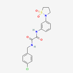 molecular formula C18H18ClN3O4S B2780807 N'-[(4-chlorophenyl)methyl]-N-[3-(1,1-dioxo-1lambda6,2-thiazolidin-2-yl)phenyl]ethanediamide CAS No. 1105246-54-5