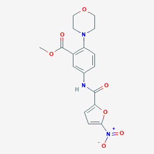 molecular formula C17H17N3O7 B278082 Methyl 5-({5-nitro-2-furoyl}amino)-2-(4-morpholinyl)benzoate 