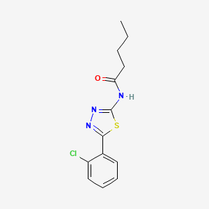 molecular formula C13H14ClN3OS B2780872 N-[5-(2-chlorophenyl)-1,3,4-thiadiazol-2-yl]pentanamide CAS No. 345613-89-0