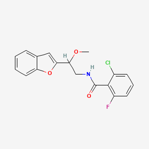 molecular formula C18H15ClFNO3 B2780889 N-[2-(1-benzofuran-2-yl)-2-methoxyethyl]-2-chloro-6-fluorobenzamide CAS No. 2034205-43-9