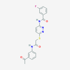 N-(6-((2-((3-acetylphenyl)amino)-2-oxoethyl)thio)pyridazin-3-yl)-3-fluorobenzamide