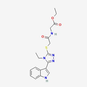 ethyl 2-(2-((4-ethyl-5-(1H-indol-3-yl)-4H-1,2,4-triazol-3-yl)thio)acetamido)acetate