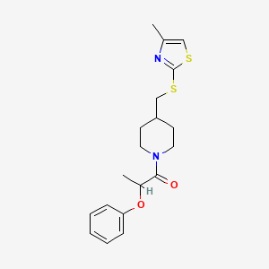 1-(4-(((4-Methylthiazol-2-yl)thio)methyl)piperidin-1-yl)-2-phenoxypropan-1-one