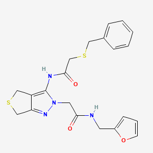 2-(benzylthio)-N-(2-(2-((furan-2-ylmethyl)amino)-2-oxoethyl)-4,6-dihydro-2H-thieno[3,4-c]pyrazol-3-yl)acetamide