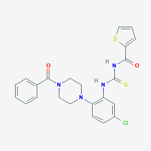 molecular formula C23H21ClN4O2S2 B278093 N-[2-(4-benzoyl-1-piperazinyl)-5-chlorophenyl]-N'-(2-thienylcarbonyl)thiourea 