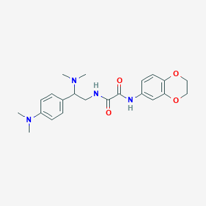 molecular formula C22H28N4O4 B2780942 N-(2,3-dihydro-1,4-benzodioxin-6-yl)-N'-[2-(dimethylamino)-2-[4-(dimethylamino)phenyl]ethyl]ethanediamide CAS No. 899956-75-3