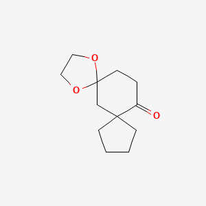molecular formula C12H18O3 B2780952 1,4-Dioxadispiro[4.1.4.3]tetradecan-12-one CAS No. 1702552-21-3
