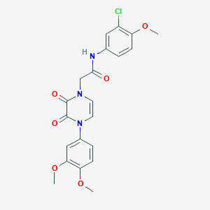 molecular formula C21H20ClN3O6 B2780954 N-(3-chloro-4-methoxyphenyl)-2-(4-(3,4-dimethoxyphenyl)-2,3-dioxo-3,4-dihydropyrazin-1(2H)-yl)acetamide CAS No. 891868-42-1