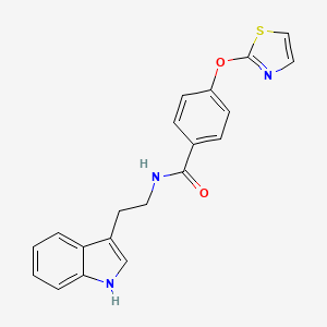 molecular formula C20H17N3O2S B2780968 N-(2-(1H-indol-3-yl)ethyl)-4-(thiazol-2-yloxy)benzamide CAS No. 2034274-92-3