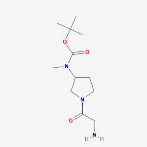 molecular formula C12H23N3O3 B2780970 [1-(2-Amino-acetyl)-pyrrolidin-3-yl]-methyl-carbamic acid tert-butyl ester CAS No. 1353964-05-2