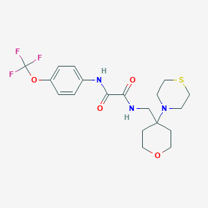 molecular formula C19H24F3N3O4S B2780985 N-{[4-(thiomorpholin-4-yl)oxan-4-yl]methyl}-N'-[4-(trifluoromethoxy)phenyl]ethanediamide CAS No. 2415586-40-0