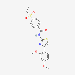 molecular formula C20H20N2O5S2 B2781009 N-(4-(2,4-dimethoxyphenyl)thiazol-2-yl)-4-(ethylsulfonyl)benzamide CAS No. 941999-00-4