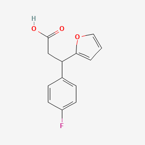 molecular formula C13H11FO3 B2781013 3-(4-Fluorophenyl)-3-(furan-2-yl)propanoic acid CAS No. 381693-93-2