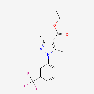 molecular formula C15H15F3N2O2 B2781015 ethyl 3,5-dimethyl-1-[3-(trifluoromethyl)phenyl]-1H-pyrazole-4-carboxylate CAS No. 956950-76-8