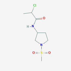 molecular formula C8H15ClN2O3S B2781017 2-chloro-N-(1-methanesulfonylpyrrolidin-3-yl)propanamide CAS No. 1935197-13-9