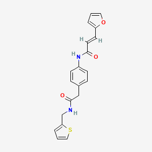 molecular formula C20H18N2O3S B2781018 (E)-3-(furan-2-yl)-N-(4-(2-oxo-2-((thiophen-2-ylmethyl)amino)ethyl)phenyl)acrylamide CAS No. 1331424-59-9