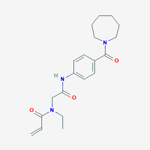 molecular formula C20H27N3O3 B2781034 N-[2-[4-(Azepane-1-carbonyl)anilino]-2-oxoethyl]-N-ethylprop-2-enamide CAS No. 2308221-59-0