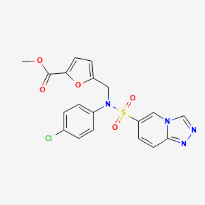 molecular formula C19H15ClN4O5S B2781038 methyl 5-{[N-(4-chlorophenyl)[1,2,4]triazolo[4,3-a]pyridine-6-sulfonamido]methyl}furan-2-carboxylate CAS No. 1251633-43-8