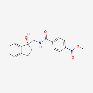 molecular formula C19H19NO4 B2781061 methyl 4-(((1-hydroxy-2,3-dihydro-1H-inden-1-yl)methyl)carbamoyl)benzoate CAS No. 1396875-26-5