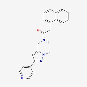 molecular formula C22H20N4O B2781062 N-{[1-methyl-3-(pyridin-4-yl)-1H-pyrazol-5-yl]methyl}-2-(naphthalen-1-yl)acetamide CAS No. 2319720-28-8