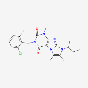 molecular formula C21H23ClFN5O2 B2781091 8-(butan-2-yl)-3-[(2-chloro-6-fluorophenyl)methyl]-1,6,7-trimethyl-1H,2H,3H,4H,8H-imidazo[1,2-g]purine-2,4-dione CAS No. 923503-79-1