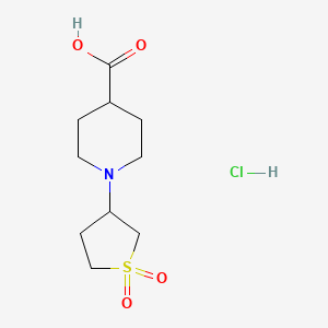 molecular formula C10H18ClNO4S B2781094 1-(1,1-Dioxidotetrahydrothien-3-yl)piperidine-4-carboxylic acid hydrochloride CAS No. 1052541-78-2
