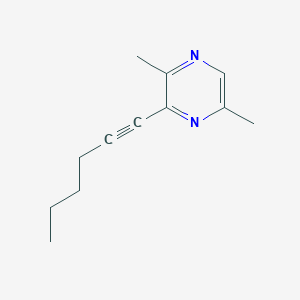molecular formula C12H16N2 B027811 3-(Hex-1-YN-1-YL)-2,5-dimethylpyrazine CAS No. 109191-81-3