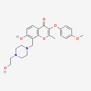 7-hydroxy-8-((4-(2-hydroxyethyl)piperazin-1-yl)methyl)-3-(4-methoxyphenoxy)-2-methyl-4H-chromen-4-one