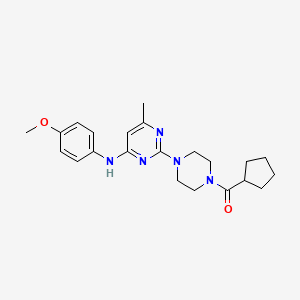 Cyclopentyl(4-(4-((4-methoxyphenyl)amino)-6-methylpyrimidin-2-yl)piperazin-1-yl)methanone