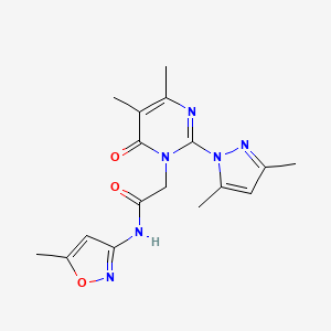 2-(2-(3,5-dimethyl-1H-pyrazol-1-yl)-4,5-dimethyl-6-oxopyrimidin-1(6H)-yl)-N-(5-methylisoxazol-3-yl)acetamide
