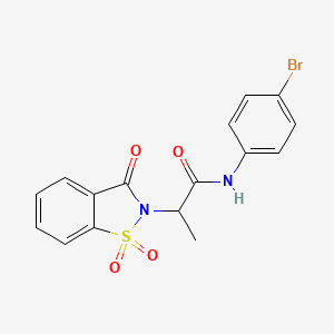 molecular formula C16H13BrN2O4S B2781122 N-(4-bromophenyl)-2-(1,1,3-trioxo-2,3-dihydro-1lambda6,2-benzothiazol-2-yl)propanamide CAS No. 899955-20-5