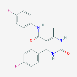 molecular formula C18H15F2N3O2 B2781128 N,4-bis(4-fluorophenyl)-6-methyl-2-oxo-1,2,3,4-tetrahydropyrimidine-5-carboxamide CAS No. 537679-26-8
