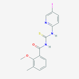 molecular formula C15H14IN3O2S B278113 N-[(5-iodopyridin-2-yl)carbamothioyl]-2-methoxy-3-methylbenzamide 