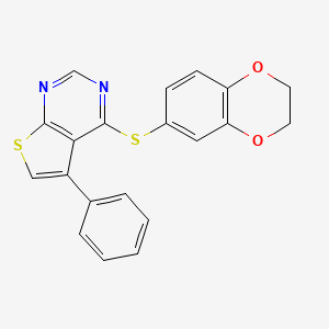 4-(2,3-Dihydro-1,4-benzodioxin-6-ylsulfanyl)-5-phenylthieno[2,3-d]pyrimidine