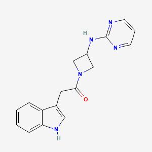 molecular formula C17H17N5O B2781137 2-(1H-indol-3-yl)-1-(3-(pyrimidin-2-ylamino)azetidin-1-yl)ethanone CAS No. 2034286-07-0