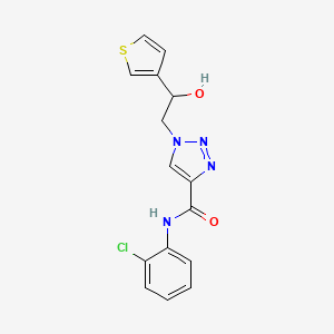molecular formula C15H13ClN4O2S B2781138 N-(2-chlorophenyl)-1-(2-hydroxy-2-(thiophen-3-yl)ethyl)-1H-1,2,3-triazole-4-carboxamide CAS No. 2034534-24-0