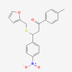 3-((Furan-2-ylmethyl)thio)-3-(4-nitrophenyl)-1-(p-tolyl)propan-1-one