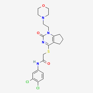 N-(3,4-dichlorophenyl)-2-((1-(2-morpholinoethyl)-2-oxo-2,5,6,7-tetrahydro-1H-cyclopenta[d]pyrimidin-4-yl)thio)acetamide