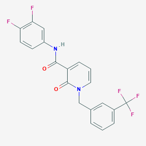 molecular formula C20H13F5N2O2 B2781146 N-(3,4-difluorophenyl)-2-oxo-1-{[3-(trifluoromethyl)phenyl]methyl}-1,2-dihydropyridine-3-carboxamide CAS No. 946221-56-3