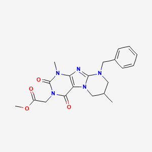 methyl 2-(9-benzyl-1,7-dimethyl-2,4-dioxo-1,2,6,7,8,9-hexahydropyrimido[2,1-f]purin-3(4H)-yl)acetate