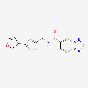 N-{[4-(furan-3-yl)thiophen-2-yl]methyl}-2,1,3-benzothiadiazole-5-carboxamide